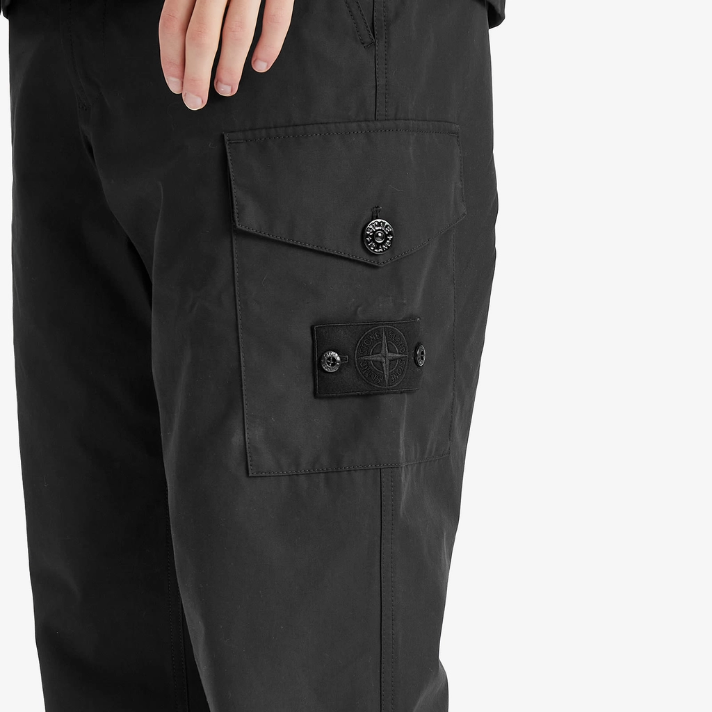 Stone Island Men's Ghost Piece Weatherproof Canvas Cargo Pants Black